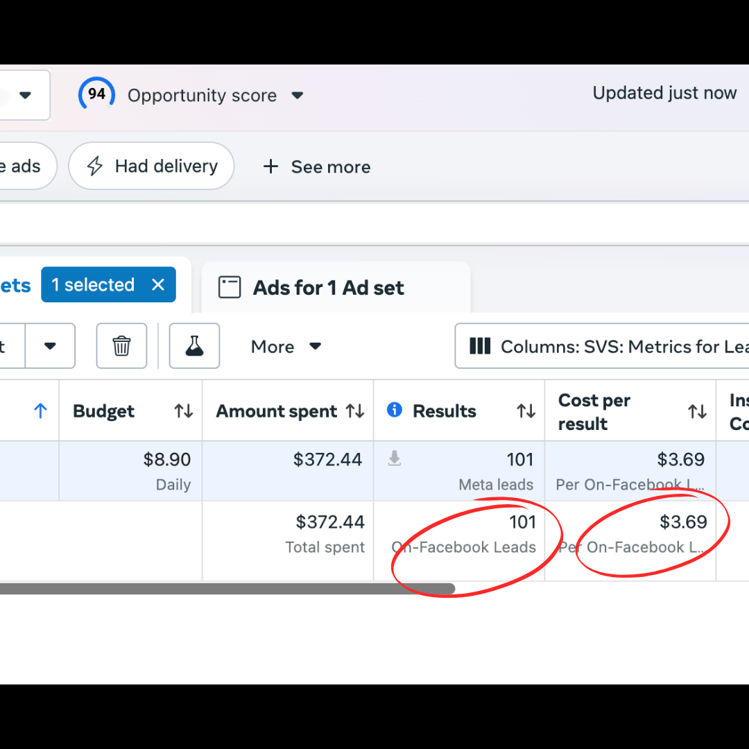 Resultados de campañas de Meta Ads para negocios locales y servicios en Estados Unidos con costos minimos y retorno maximo, gestionado por consultor de marketing digital Sergio Vargas Sierra